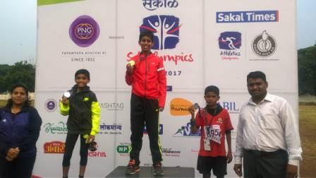RAJAS NANDA WON GOLD MEDALS IN 300MTRS AND 100 MTRS RACE